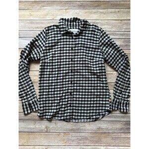 Orvis Women's Black Gingham Flannel Long Sleeve Button Shirt Medium